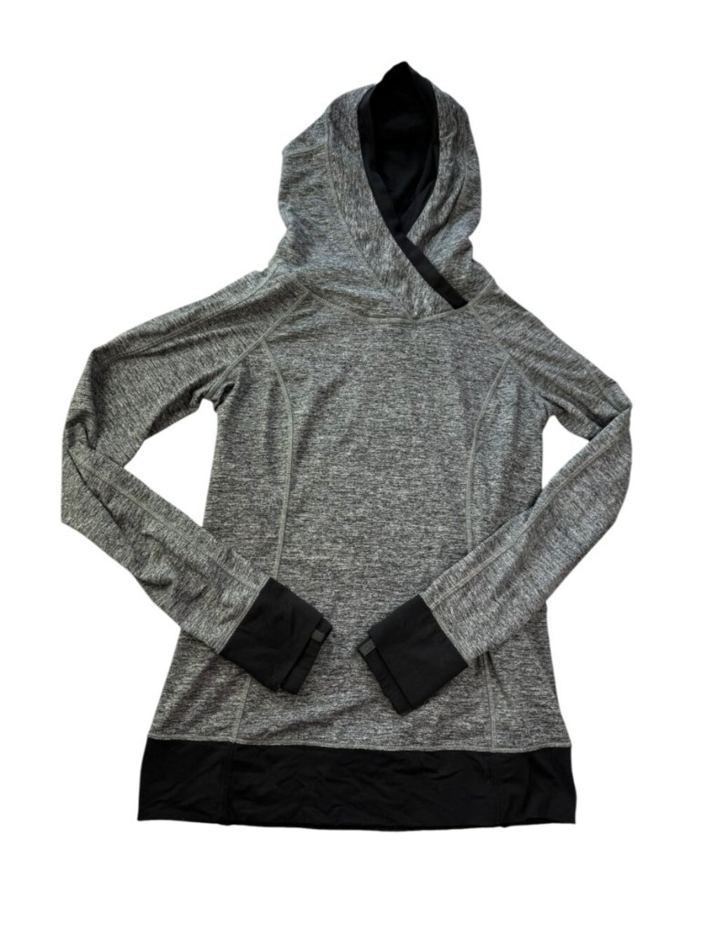 Lululemon Hoodie, Hooded Sweatshirt Pullover Gray Black, Size Women's 8